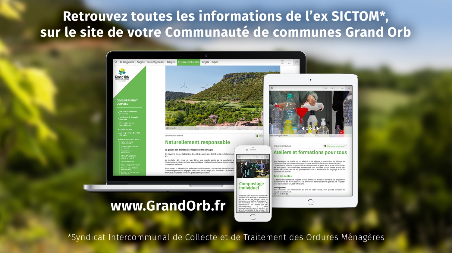 Toutes les informations de l’ex SICTOM sur www.grandorb.fr