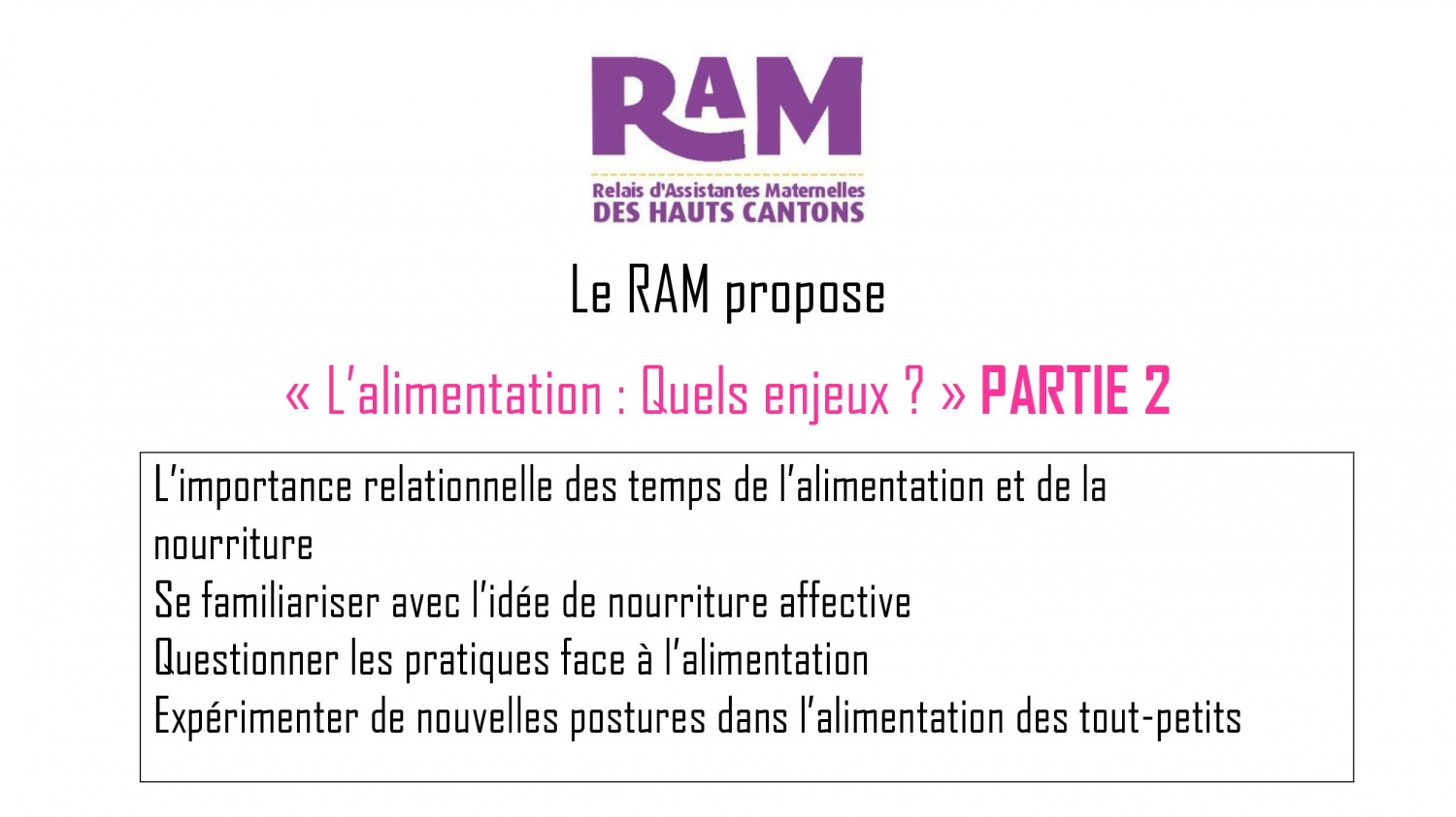 L’alimentation : quel enjeux ? PARTIE 2