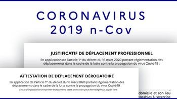 COVID-19 / Attestation de déplacement numérique et papier
