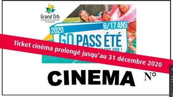Les tickets cinéma du GO PASS prolongés jusqu’au 31 décembre 2020