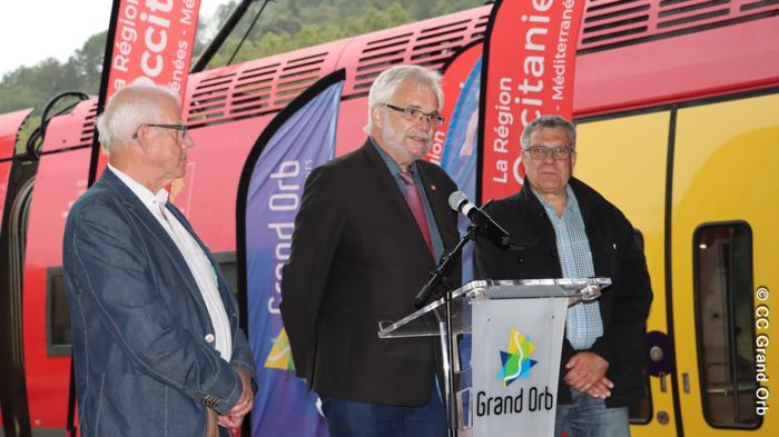 Petit mot de Jean-Luc Gibelin, Pierre Mathieu et Francis Barsse - © CC Grand Orb Le Train du Patrimoine a tenu toutes ses promesses