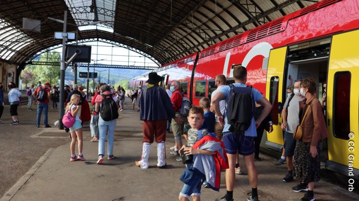 10h 30 Arrivée en gare de Bédarieux - © CC Grand Orb Le Train du Patrimoine a tenu toutes ses promesses
