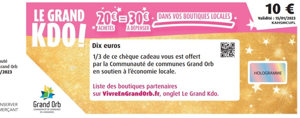 Jusqu'au 15 janvier 2023 pour dépenser ses chèques Le Grand Kdo