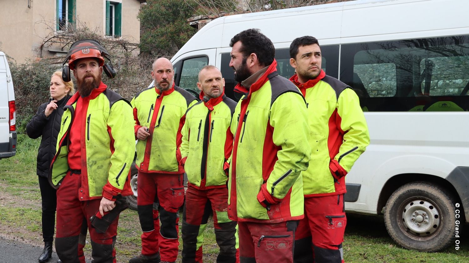 Travaux en cours sur les berges de l’Orb en amont de Bédarieux