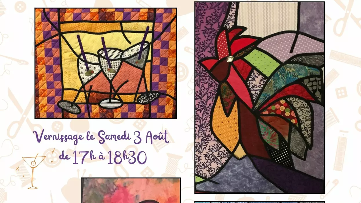 Josette Perez, Vitrail, Tissu et Pastels - 