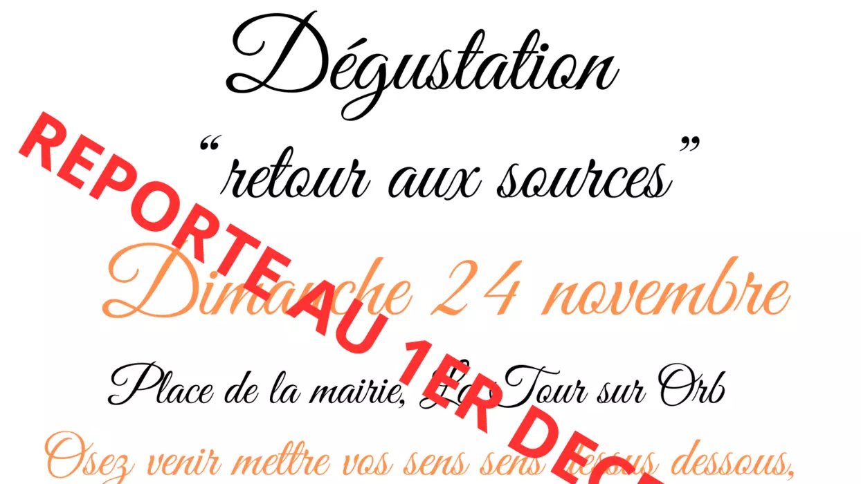 Dégustation Retour aux sources - 