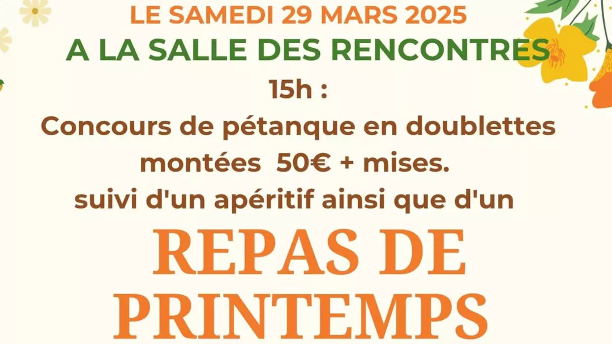 Repas de printemps, pétanque et soirée karaoké dansante