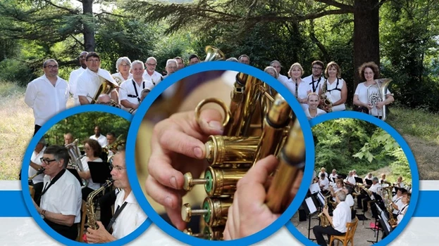 Concert de l’Harmonie de Bédarieux sous le kiosque, parc du casino