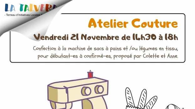 Atelier couture : sac à pain et légumes
