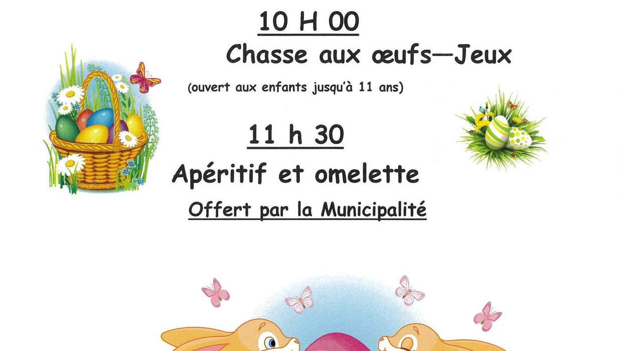 Chasse aux œufs, apéritif et omelette - 