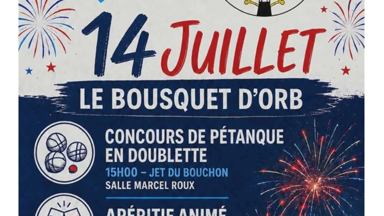 Pétanque, apéritif, retraite aux flambeaux, feu d'artifice et bal - 
