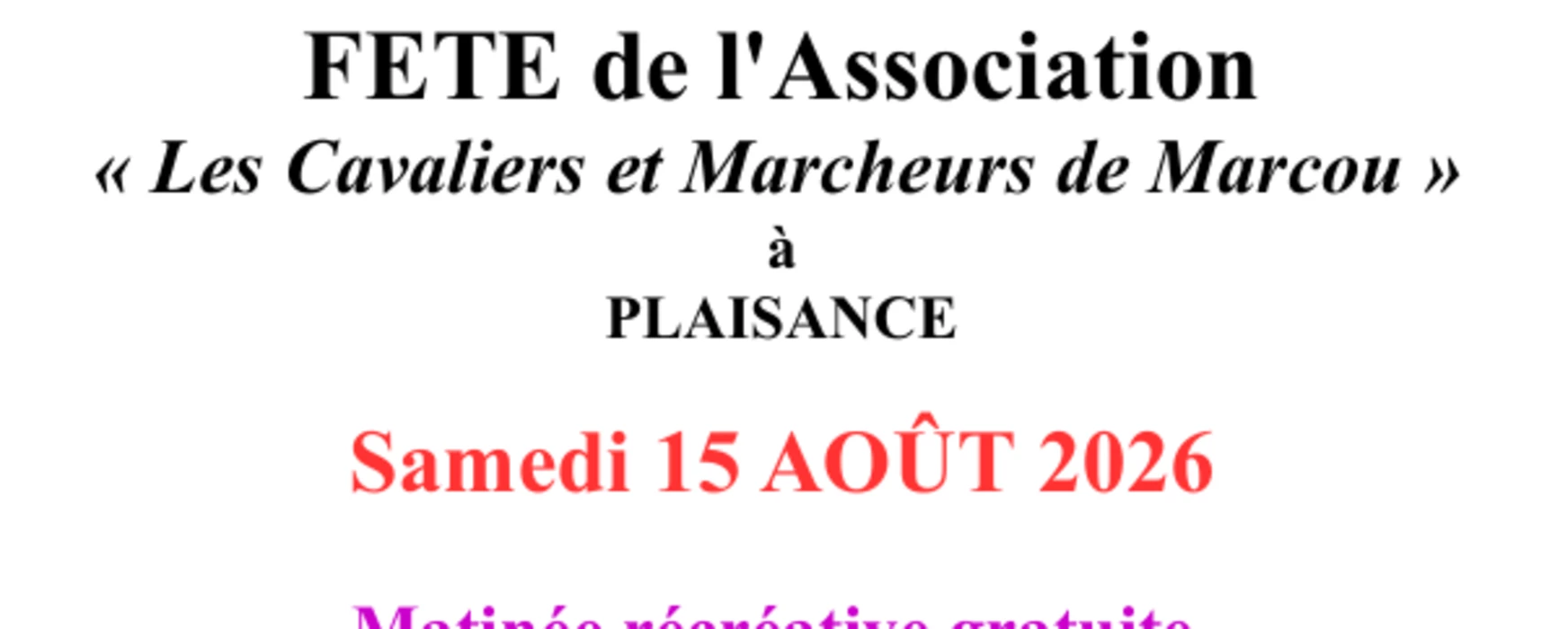 Fête de l'association des Cavaliers et Marcheurs de Marcou - 