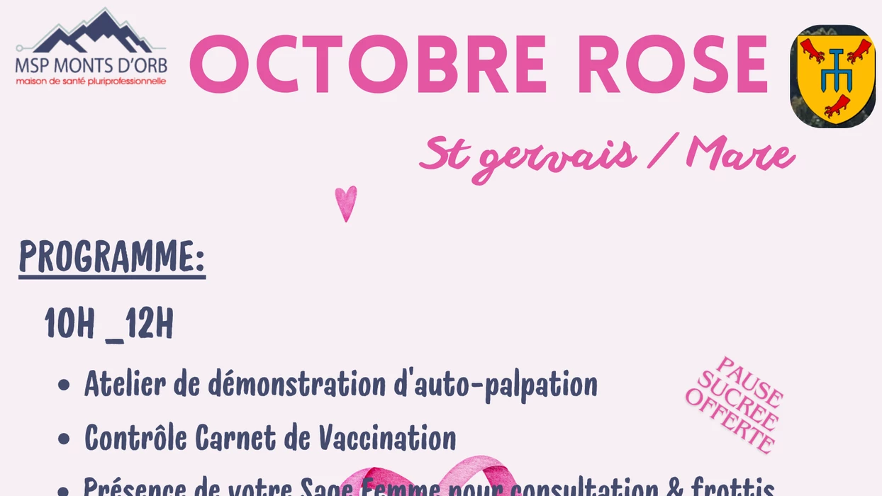 Vendredi 16 octobre : Journée Octobre Rose - 