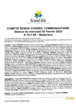Compte-rendu du Conseil communautaire du 5 février 2025