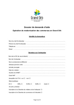 Dossier 2025 demande d'aide OMC Grand Orb