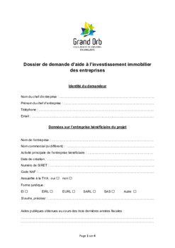 Télécharger le dossier de demande d'aide