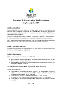 règlement OMC 07/2026