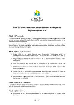 Règlement d'aide à l'investissement immobilier des entreprises 202607 V2