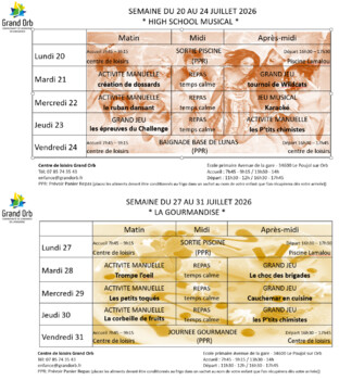 programme ALSH du 20 au 31 juillet
