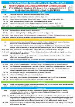 Programme semaine 22 Pôle Avène