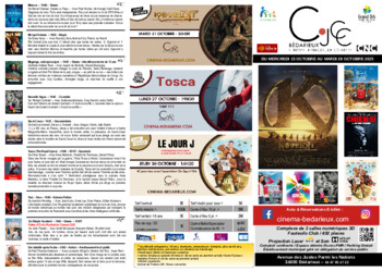 CINEMA BEDARIEUX - DU 15 AU 28 OCTOBRE