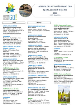 Agenda des activités: sport, loisirs, bien-être - Animations