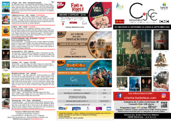CINEMA BEDARIEUX - DU 16 AU 29 SEPTEMBRE