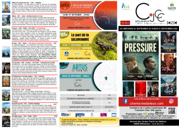 CINEMA BEDARIEUX - DU 2 AU 15 SEPTEMBRE - Animations